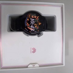 HUAWEI WATCH GT3 MIL-B19黑色不锈钢表壳智能手表  (黑色氟橡胶表带)