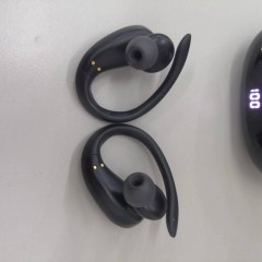 山水（SANSUI） TW56运动型蓝牙耳机无线降噪跑步专用狂甩不掉健身防水高音质音乐男女 至尊黑【智能指纹触控】
