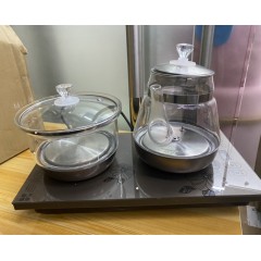 【仅自提】容声电水壶底部自动上水电热水壶玻璃茶具烧水壶电茶炉自动续水抽水壶茶台烧水壶 F821咖啡色（尺寸37*20cm）