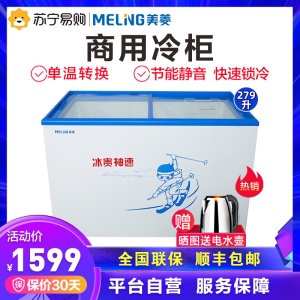 MELING/美菱 SC/SD-279GT 卧式展示柜冰柜雪糕冷柜商用平面玻璃门